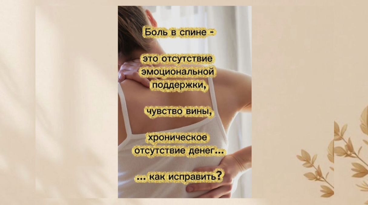 ЗАЧЕМ БОЛИТ СПИНА