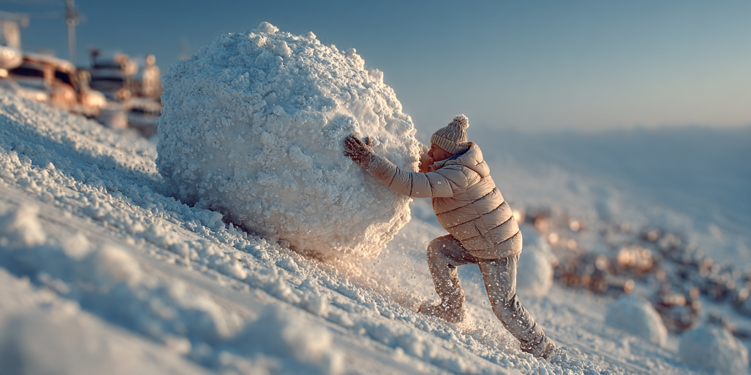 Как развернуть снежный ком в обратную сторону